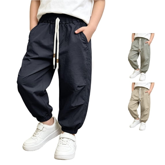 FYDUU Lightweight Boys Pants Elastic Waist Athletic Pants for Kids Breathable Outdoor Sports Trousers Comfortable Loose Fit Bottoms Fashion Slacks 5-6 Years