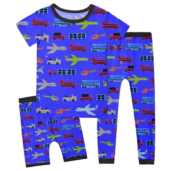 FYDUU Little Big Boy Pajamas Sets Kids 3-Piece Pajama Set Cute Print ...