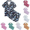 FYDUU Little Big Girls Pajamas Set Kids Short Sleeve Sleepwear 2 Piece ...