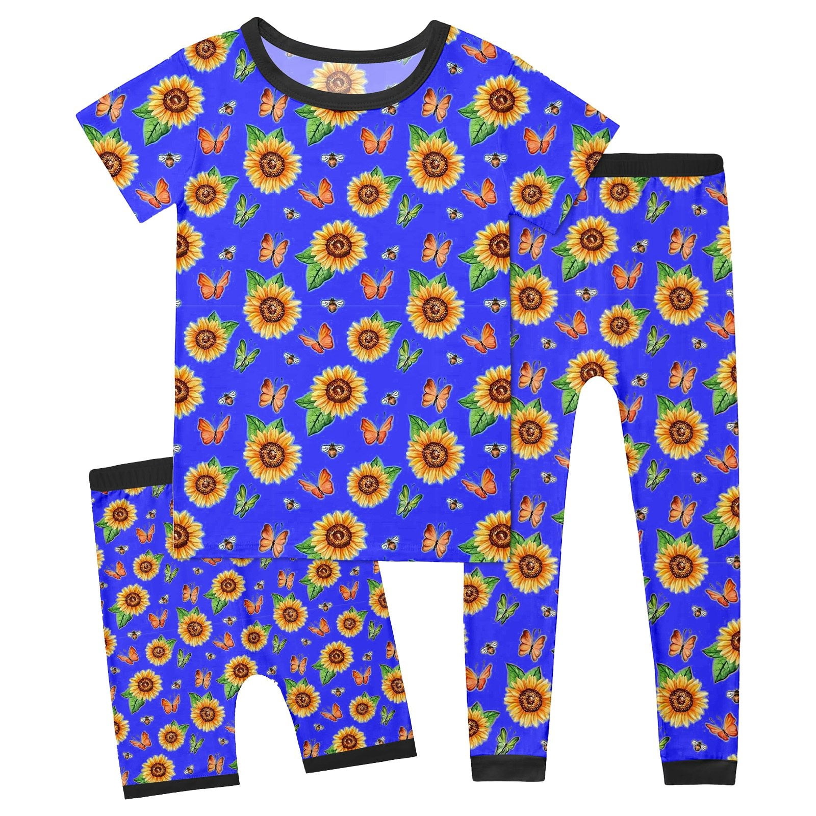 FYDUU Little Boys Girls Pajamas Set Kids 3-Piece Pajama Sets Cartoon ...