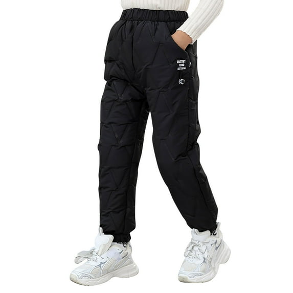 FYDUU Little Boys Pants Thick Winter Warm Lined Sweatpants Kids Elastic Waist Jogger Pants Activewear Clothes Stylish Trouser 4-5 Years