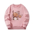 thumbnail image 1 of FYDUU Little Girls Casual Hoodies Sweatshirts Cute Cartoon Animal Print Long Sleeve Kids Pullover Comfortable Toddler Little Girls Fall Clothes Cute Kids Clothes 7-8 Years, 1 of 8