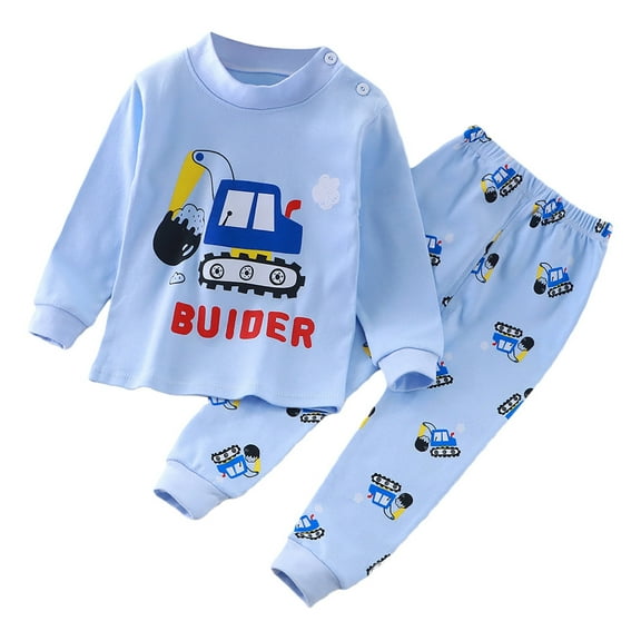 FYDUU Little Girls Pajamas Set Soft Long Sleeve Kids Sleepwear Comfortable Loungewear Outfit For Toddler Baby Girls Leisure Versatile 7-8 Years