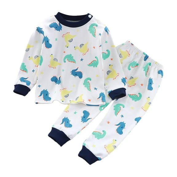 FYDUU Little Girls Pajamas Set Soft Long Sleeve Kids Sleepwear Comfortable Loungewear Outfit For Toddler Baby Girls Stylish Elegant 7-8 Years