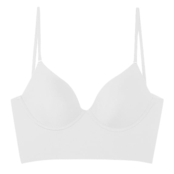 FYDUU Low Back Bras for Women Seamless Wireless Padded Bralette Multi-Way Convertible Straps Backless Bras Halter Bra Seamless Maternity Bra /White