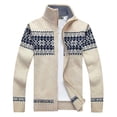 thumbnail image 1 of FYDUU Men's Cardigan Knitted Sweater Christmas Mens Full Zip Cardigan Sweaters Fashion Casual Printed Couple Sweater Coat Outerwear Casual Dress Sweaters, 1 of 3