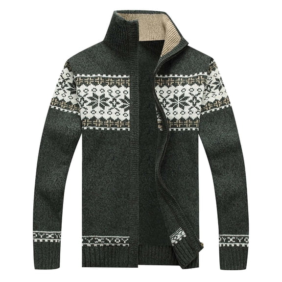 FYDUU Men's Cardigan Knitted Sweater Christmas Mens Full Zip Cardigan Sweaters Fashion Casual Printed Couple Sweater Coat Outerwear Stylish Work Sweaters