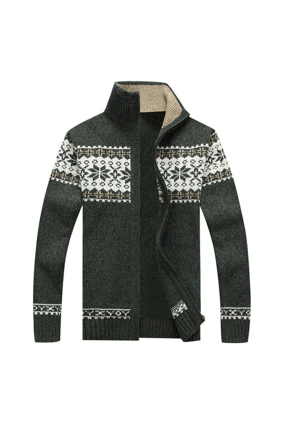 Men's Cardigan Knitted Sweater Christmas Mens Full Zip Cardigan Sweaters Fashion Casual Printed Couple Sweater Coat Outerwear Stylish Work Sweaters