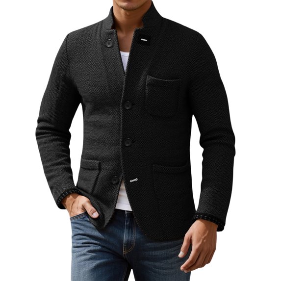 FYDUU Men's Cardigan Sweaters Mens Autumn Winter Cardigans Button Down Sweater Outwear Solid Color Casual Sweater Coat Soft Knit Sweaters