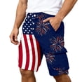 thumbnail image 1 of FYDUU Men's Casual Cargo Shorts Patriotic Stars And Stripes Print Shorts USA 250th Anniversary Festival Shorts Trendy Bottom L, 1 of 5