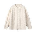 thumbnail image 1 of FYDUU Men's Full Zip Cardigan Sweater Mens Autumn Winter Cable Knitted Zip Up Sweater Coat Solid Color Casual Textured Sweater Jacket Soft Polo Sweaters, 1 of 4