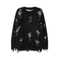 thumbnail image 1 of FYDUU Men's Oversized Sweaters Mens Punk Gothic Sweater Loose Retro Ripped Pullover Knit Sweaters Versatile Crewneck Sweater Fall Tops, 1 of 7