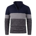 thumbnail image 1 of FYDUU Men's Pullover Sweaters Fall/Winter Mens Color Block Collar Sweater Fashionable Oversized Knitwear For Men Soft Comfy Sweaters, 1 of 6