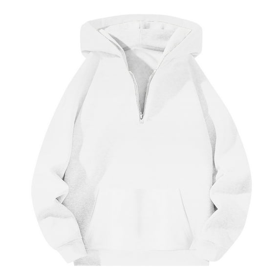 FYDUU Men's Quarter Zip Hoodie With Pocket Loose Fit Pullover Long Sleeve Drop Shoulder Oversized Hoodies Solid Color Casual Fashion Sweatshirt Versatile Comfy Hoodies