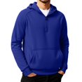 thumbnail image 1 of FYDUU Men's Quarter Zip Pullover Hoodie Lined Hooded Sweatshirt Casual Hoodies Soft Warm Winter Outdoor Athletic Sports Tops Comfort Pullovers, 1 of 5