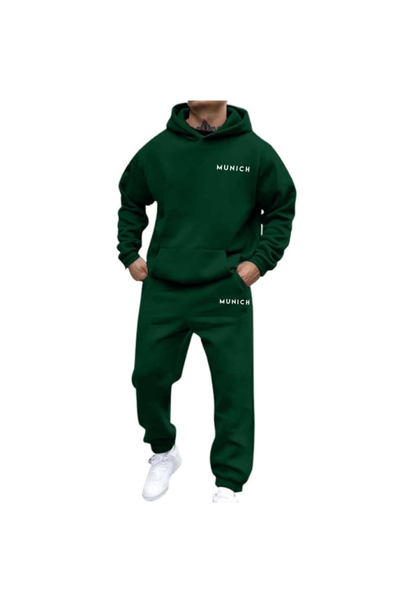 Men's Relaxed Fit Sweatsuit Set Mens Tracksuit 2 Piece Outfits Casual Sweat Suits For Men Fall Winter Hoodies Athletic Outfits Set Active Pullovers Polo Shirt