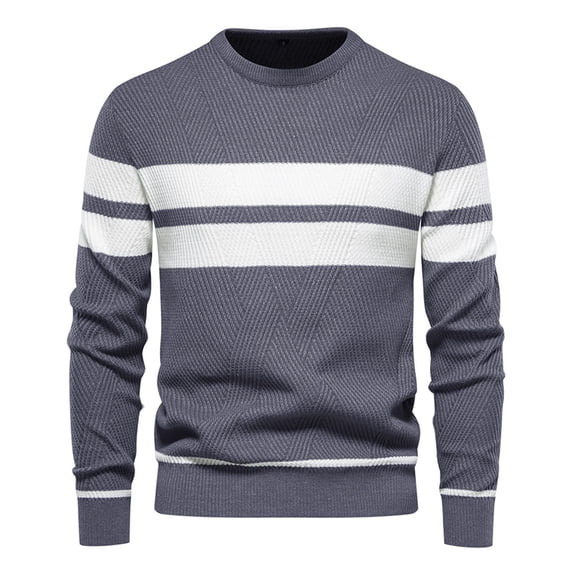 FYDUU Mens Casual Sweaters Men's Basic Thermal Knit Sweater Long Sleeve Crewneck Pullover Shirt Slim Fit Lightweight Sweatshirts Daily Casual Sweaters