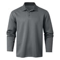 thumbnail image 1 of FYDUU Mens Classic Golf Shirt Men's Trendy Fall Winter Tops Texture Long Sleeve Polo Shirts Men's Sports Shirt Classic Golf T Shirt, 1 of 7