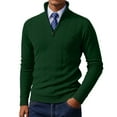 thumbnail image 1 of FYDUU Mens Knit Pullover Sweater Men's Quarter Zip Pullover Sweater Solid Color Casual Warm Neck Ribbed Knit Slim Fit Sweaters Trendy Soft Knitwear, 1 of 6