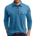 thumbnail image 1 of FYDUU Mens Polo Shirts Stylish Men's Slim Fit Shirt Casual Long Sleeve Golf T Shirt Top With Pocket Collared Pullover Shirts Daily Wear Comfort Pullover Shirts, 1 of 7