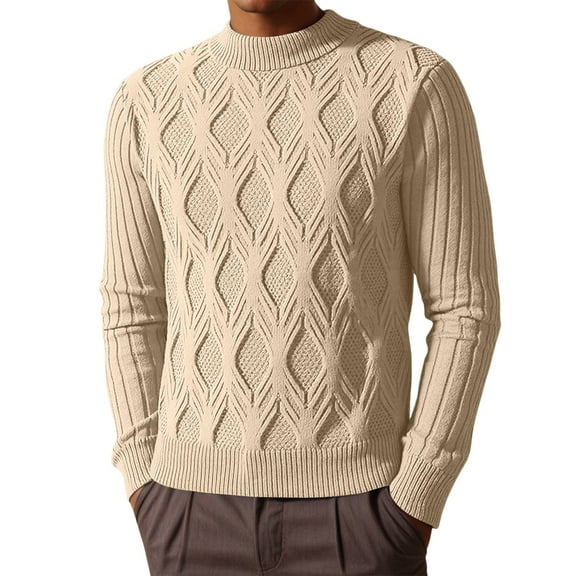 FYDUU Mens Polo Sweaters Men's Autumn Winter Long Sleeve Sweater Jacket Casual Style Standing Collar Knitted Top Soft Comfy Sweaters