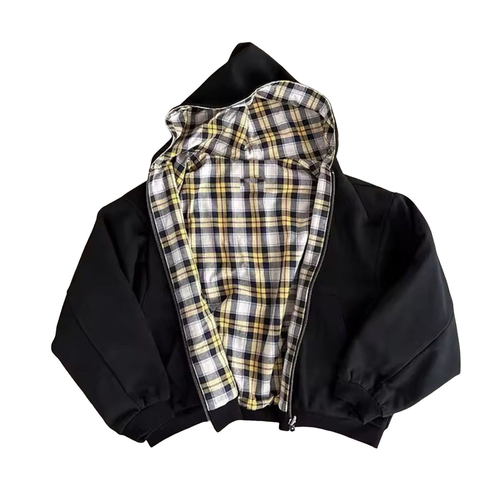 FYDUU Mens Zip Up Hooded Sweatshirt Reversible Hooded Zipper Jacket Sweatshirt Casual Streetwear Athletic Jackets Outdoor Wear Dialy Versatile Hoodie