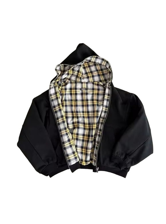 Mens Zip Up Hooded Sweatshirt Reversible Hooded Zipper Jacket Sweatshirt Casual Streetwear Athletic Jackets Outdoor Wear Fashion Clothing Tops