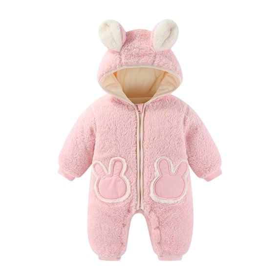 FYDUU Baby Bear Outfit Suit Girls Boys Jumpsuit Romper Hooded Winter Snowsuit Clothes Thick Warm Onesie Outwear 3-6 Months