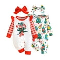 thumbnail image 1 of FYDUU Baby Girl Clothes Christmas Outfit Long Sleeve Romper One Piece Jumpsuits With Headband Set 4Pcs Cute Holiday Xmas Clothes Trendy Winter Clothes, 1 of 9