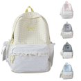 thumbnail image 1 of FYDUU Plaid Backpack for Girls School Bag Stylish Lace Checkered Backpack School Bookbag Casual Daypack Cute Bow Schoolbags, 1 of 4