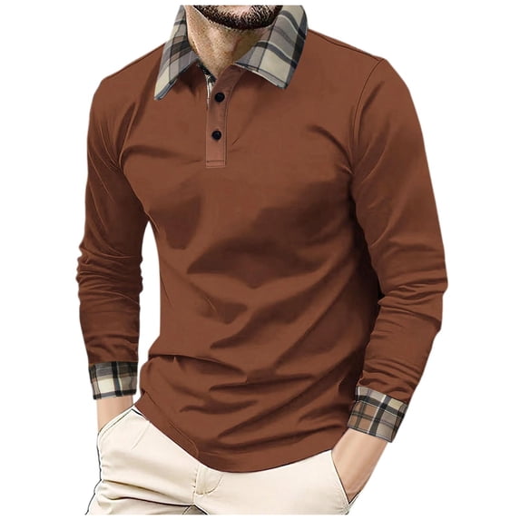 FYDUU Polo Shirts for Men Classic Men's Lapel Sweater Warm Pullover T Shirt Button Solid Casual Slim Knitted Sweater With Pocket Fall Pullover Shirts
