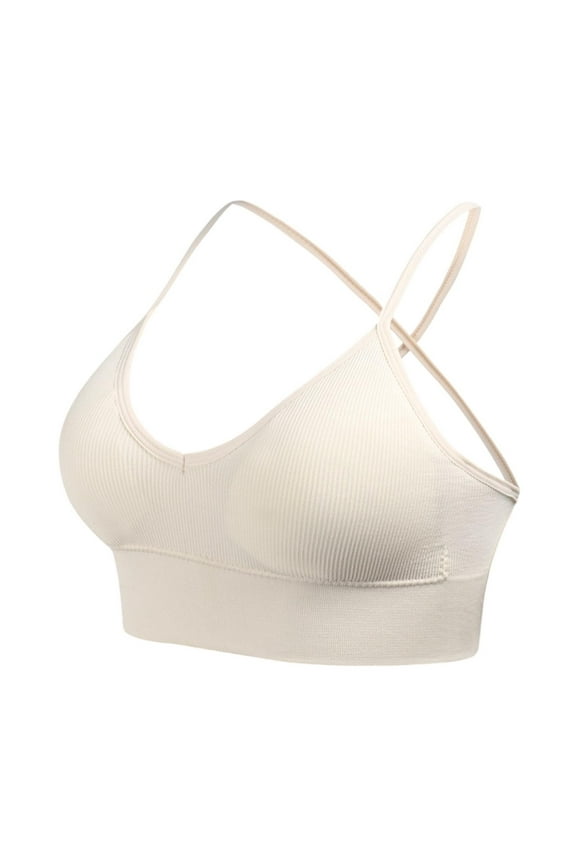 Push up Bras for Women Cross Back Sport Bras Padded Strappy Criss Cross Cropped Bras For Workout Fitness Yoga Bra Padded T-Shirt Bras