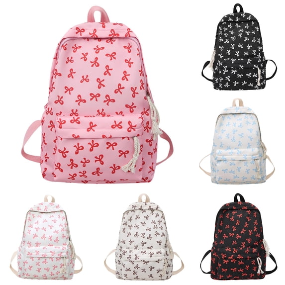 FYDUU School Backpack for Girls Teens Bookbag Cute Bow School Bags Lightweight Casual High School College Backpacks Fashion Daypack