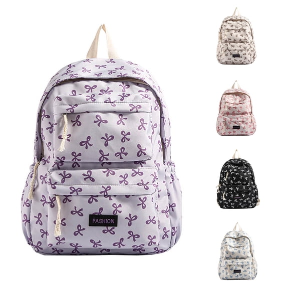 FYDUU School Backpack for Teen Girls Bow Bookbag Lightweight Backpacks Middle High School College Backpack Daypack School Bags Fashion