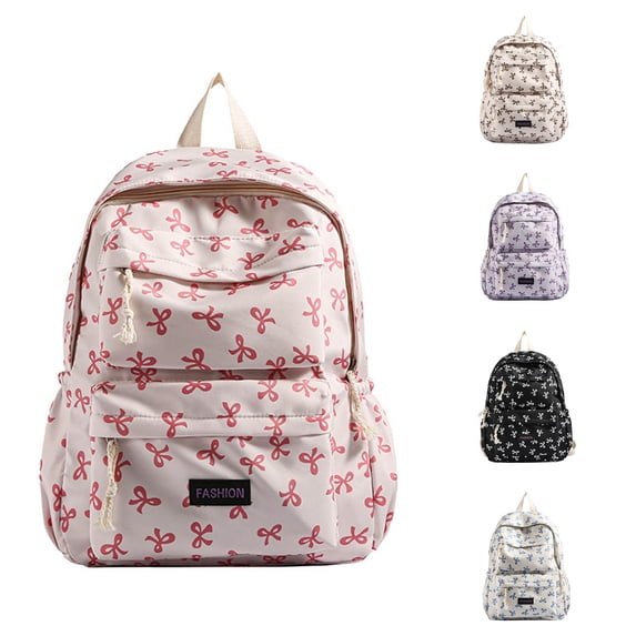 FYDUU School Backpack for Teen Girls Bow Bookbag Lightweight Backpacks Middle High School College Backpack Daypack School Bags Fashion