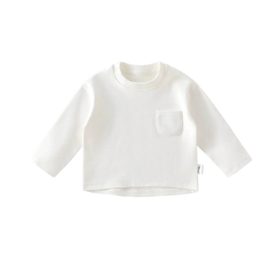 FYDUU Soft Baby Girls Long Sleeve Shirts Toddler Warm Tops Solid Color Casual T Shirts Fall Winter Thermal Base Layer Comfortable Tee Shirt Vintage Outfit
