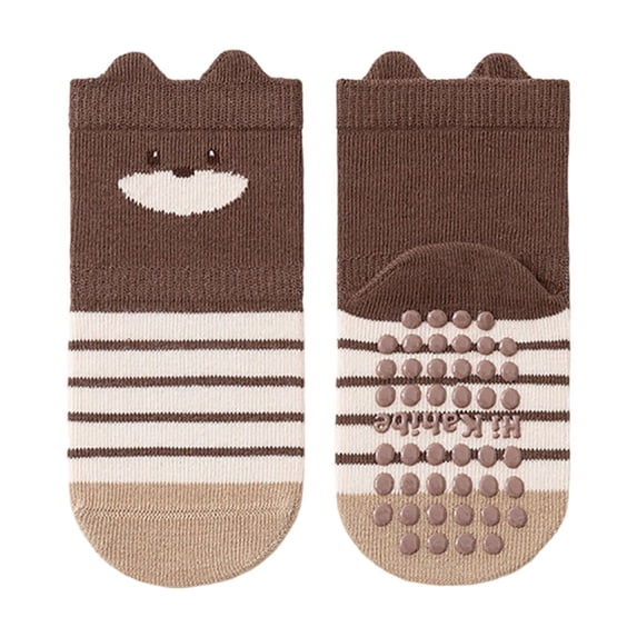 FYDUU Soft Baby Socks For Toddlers And Breathable Kids Socks Learning Walking Socks Cute Cartoon Mid Crew Home Floor Socks For Boys Girls Vintage Casual 6-12 Months