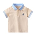 thumbnail image 1 of FYDUU Soft Shirts for Boys Summer Short Sleeve Polo Shirt Casual Collared Tops For Kids School Uniform Shirts Comfortable Daily Wear 5-6 Years, 1 of 9