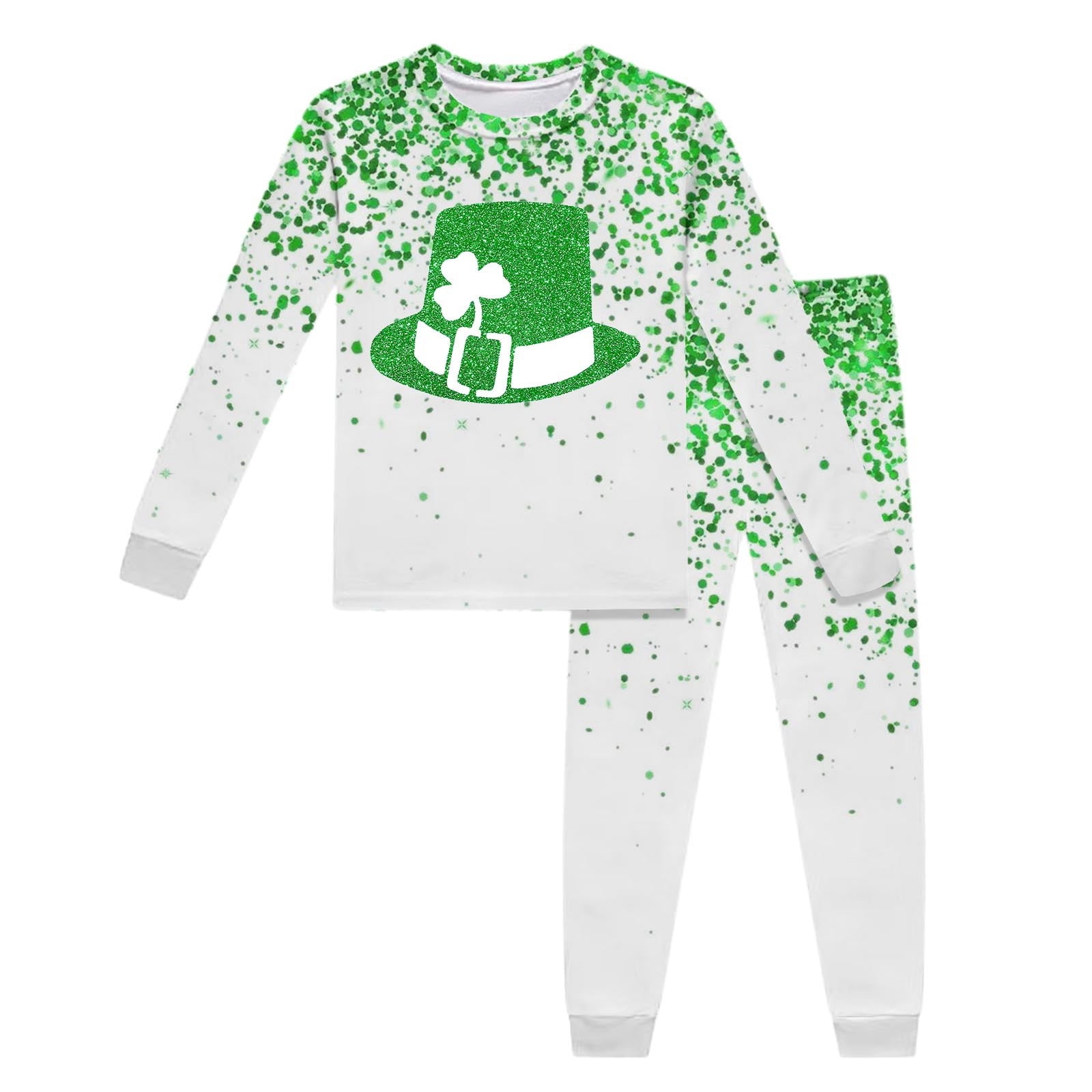 FYDUU St Patricks Day Pajamas For Kids Girls Cute Casual Children