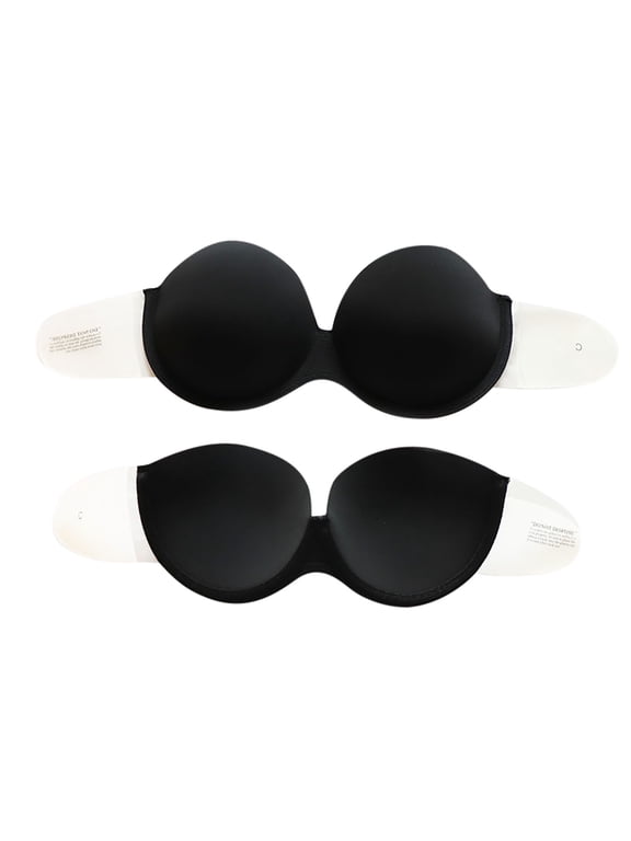 Sticky Strapless Adhesive Bras For Women Thin Side Wing Bra With Underwire For Wedding Dresses Comfortable Soft Bras /Black