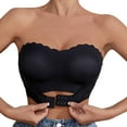 thumbnail image 1 of FYDUU Strapless Bras For Women Seamless Breathable No Show Front Closure Bra With Detachable Pads And Strips Fashion Tshirt Bralettes /Black, 1 of 9