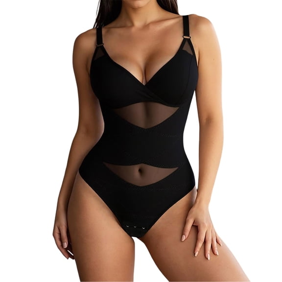 FYDUU Strapless Shapewear For Women Seamless Bodysuit V Neck Tummy Control Body Shaper Comfortable Stretchy Undergarment Seamless Full Body Shaper