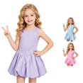 thumbnail image 1 of FYDUU Summer Outfits Girls Sleeveless Tennis Dress Casual Golf Dress School Sports Dresses with Leggings Shorts 2 Piece Sets 5-6 Years, 1 of 4