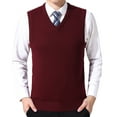 thumbnail image 1 of FYDUU Sweater Vest For Men Cable Knit V Neck Sleeveless Pullover Classic Business Casual Sweater Vests Comfort Knitwear Soft Knit Sweaters, 1 of 4