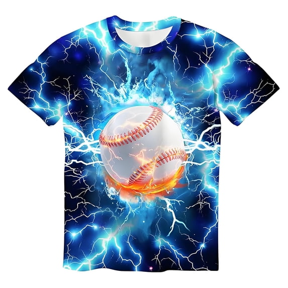 FYDUU T-Shirts for Boys Graphic Tees Printed Short Sleeve Crewneck Tshirts Comfortable Casual Tee Shirts Children Stylish Tops 8-9 Years
