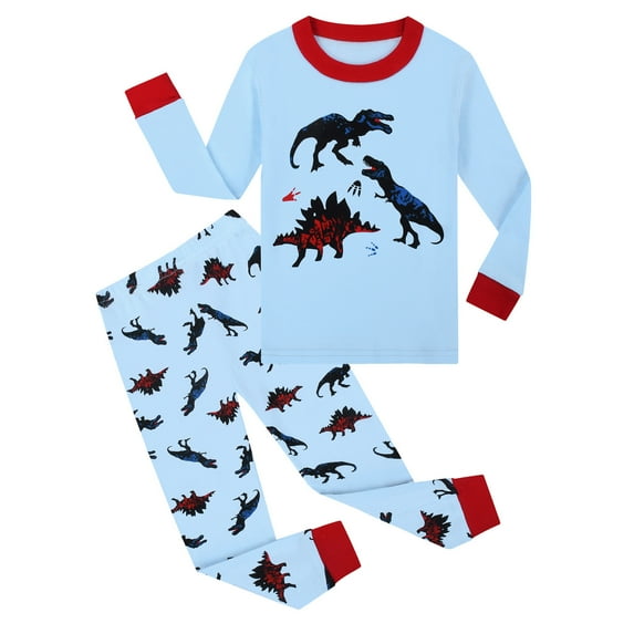 FYDUU Toddler Baby Boys Girls Pajamas Kids 2 Piece Pj's Long Sleeve Train Print Sleepwear Clothes Set Loungewear Outfits Kids Fashion Home Wear For 11-12 Years