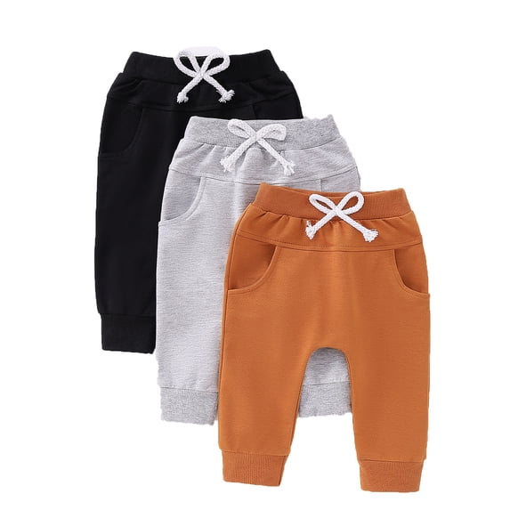 FYDUU Toddler Baby Boys Sweatpants Solid Color Casual Elastic Waist Jogger Pants Active Joggers Winter Trousers Soft Pants Cozy Sweatpants 18-24 Months