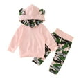 thumbnail image 1 of FYDUU Toddler Baby Girl Clothes Fall Winter Outfit Long Sleeve Pink Hoodie Tops Camouflage Pants 2Pcs Outfits Baby Girls Clothes Set 12-18 Months, 1 of 7
