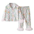 thumbnail image 1 of FYDUU Toddler Baby Girl Fuzzy Pajamas Set Pumpink&Bow Long Sleeve Button Down Shirt And Pants Holiday Pjs For Kids Loungewear Set Fall Outfits Sleepwear 18-24 Months, 1 of 9