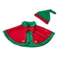 thumbnail image 1 of FYDUU Toddler Baby Girls Christmas Outfit Christmas Velvet Shawl Coat Hat Set Child Xmas Cape Party Dress With Hats Winter Baby Elegant Holiday Outfits Comfort Dailywear, 1 of 8